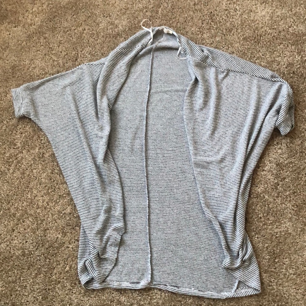 Short Sleeve Striped Cardigan
